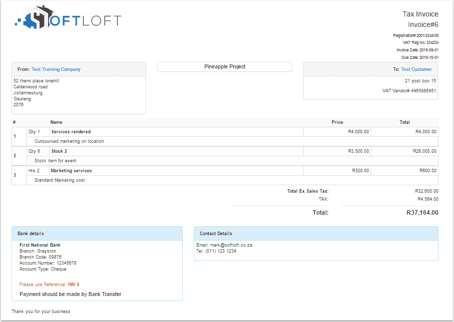 Invoice Example