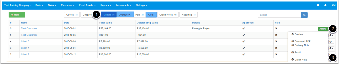 Step 1 Creating A Credit Note