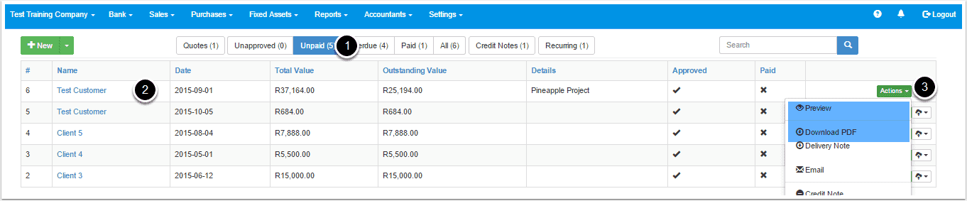 Viewing An Invoice
