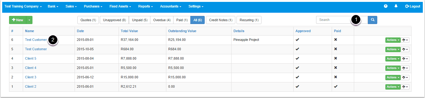 Viewing And Emailing Customer Statements Step 1